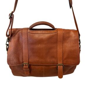 Wilsons Leather Brown Messenger Satchel Briefcase Dark Academia